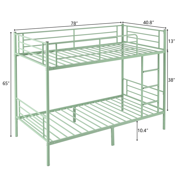 【同款编码：16810825】青色 Twin 双层圆立柱横管护栏竖直梯 铁床 美国-2