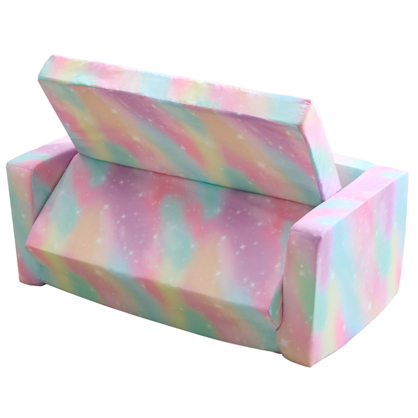 1pcs 全海绵 儿童双人折叠式沙发床 儿童沙发 喷绘 斜桃布 KS-002-6