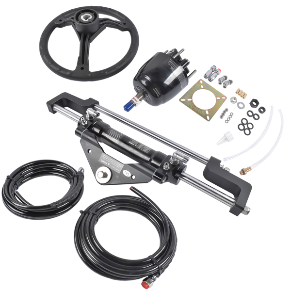 A3 液压方向舵机套件 468(KGF) Complete Marine Hydraulic Steering System w/ 2 x 18ft Hoses 6.9 Mpa-2