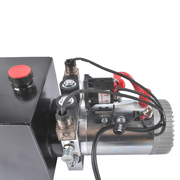 液压泵 DC 12V Electric Hydraulic Pump Unit Metal Reservoir Double Acting 10 Quart-8