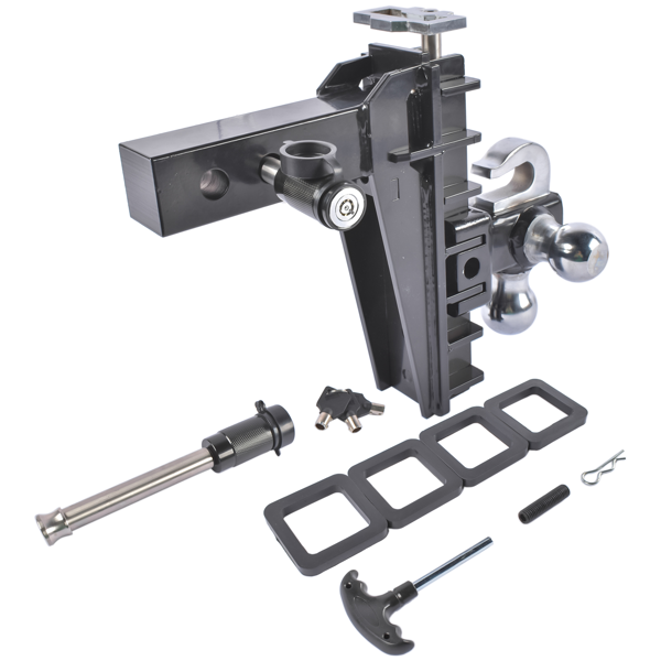 拖车挂接装置 Black Adjustable Trailer Hitch Fits 2.0-Inch Receiver 8" Drop Hitch-5