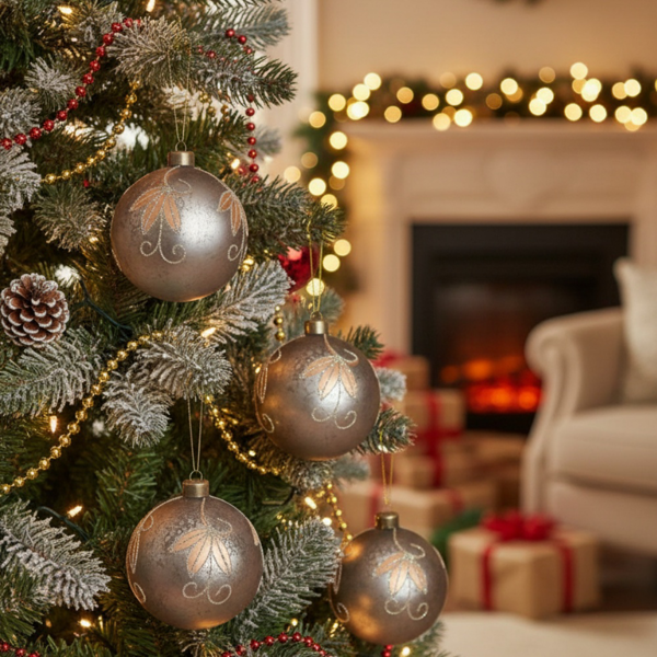 4件套4.7英寸圣诞球装饰品玻璃悬挂装饰品，用于节日树派对装饰用品FBA发货-15