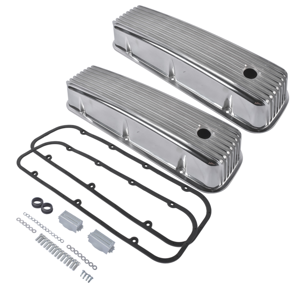 气门室盖 3-11/16" Tall Finned Aluminum Valve Covers Fits for Chevy Big Block 396 402 427 454-6