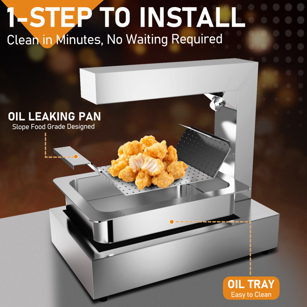 美规 HT-620 110V 750W 食物保温台 银色 不锈钢 卧式 电动 独立式食物加热台-2