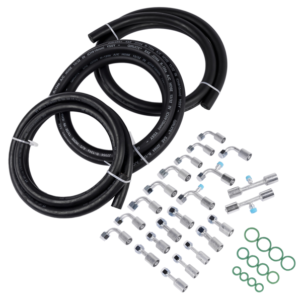 A3 空调软管 25PCS Air Conditioning Hose and Fitting Kit Includes #6#8#10 AC Fittings & 6.5ft-3