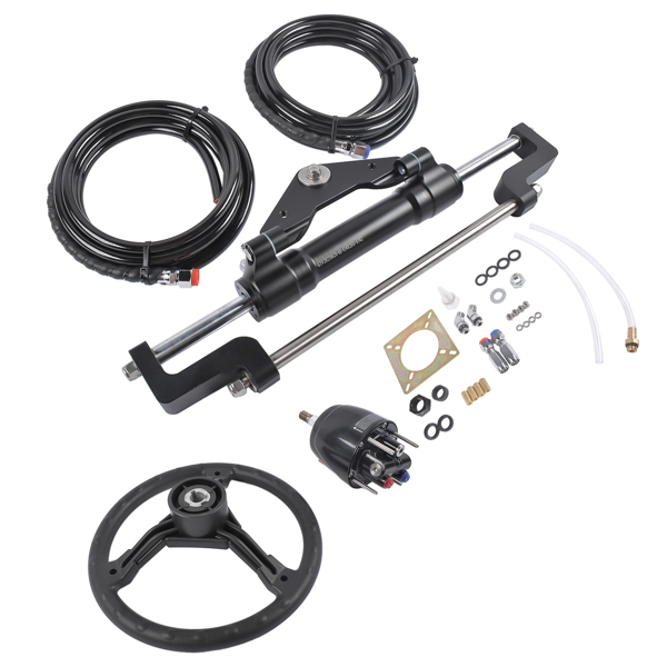 A3 液压方向舵机套件 Hydraulic Steering System w/2 x 14ft Hoses & Hydraulic Cylinder HO5114 Replacement for Boats-8