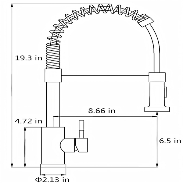 带下拉式喷雾器的厨房水龙头工业1把手1孔或3孔水龙头，适用于农舍露营者洗衣设施Rv湿吧水槽，不锈钢，铬【周末不发货，TK/TEMU订单仅支持自提】-6