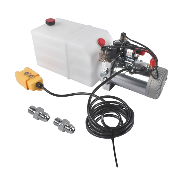 液压泵 6 Quart Double Acting Hydraulic Pump 12V Replacement for Dump Trailers SAE#6-2