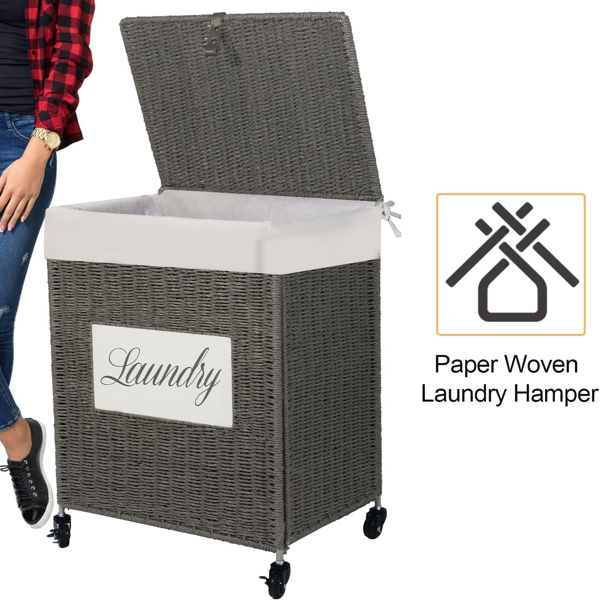 纸编编脏衣篮灰色-2