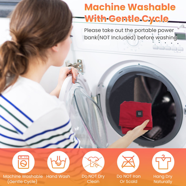 （物流随机发，自提可发加拿大）-加热颈围  暖感加热围巾，USB电源供电，3档温控模式，柔软亲肤可机洗，冬季露营/钓鱼必备-7