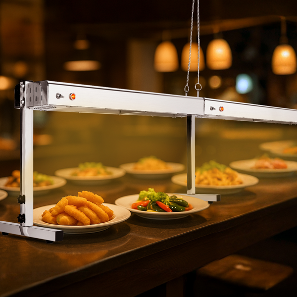 美规 HT-24H 110V 750W 食物保温台 银色 不锈钢 吊式+立式两用 电动 带链条和支撑支架-9