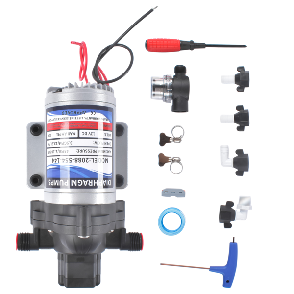 水泵 12V DC RV Fresh Water Pump 3.5 Gallons 45 psi 2088-554-144 Diaphragm Pump for Motorhome-3