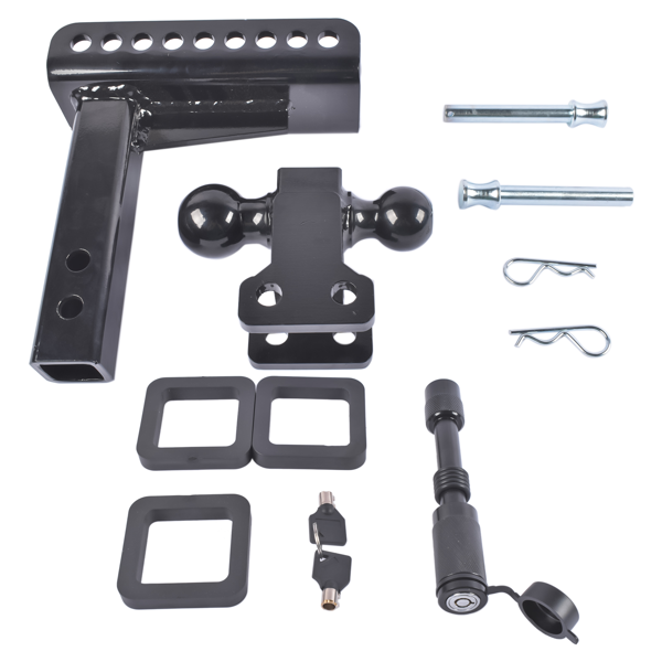 拖车挂接装置 Trailer Hitch 2" Receiver 2" and 2-5 /16" Ball Fit for ATVS RVS Carbon Steel-2