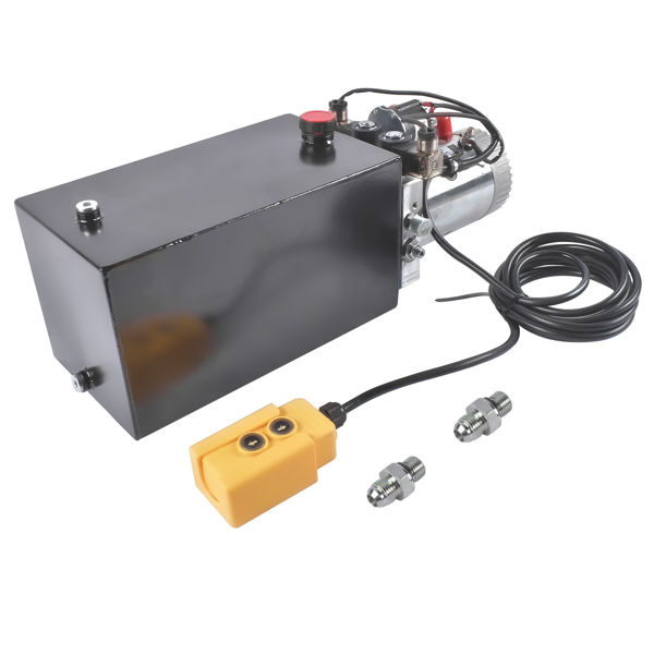 液压泵 DC 12V Electric Hydraulic Pump Unit Metal Reservoir Double Acting 10 Quart-5