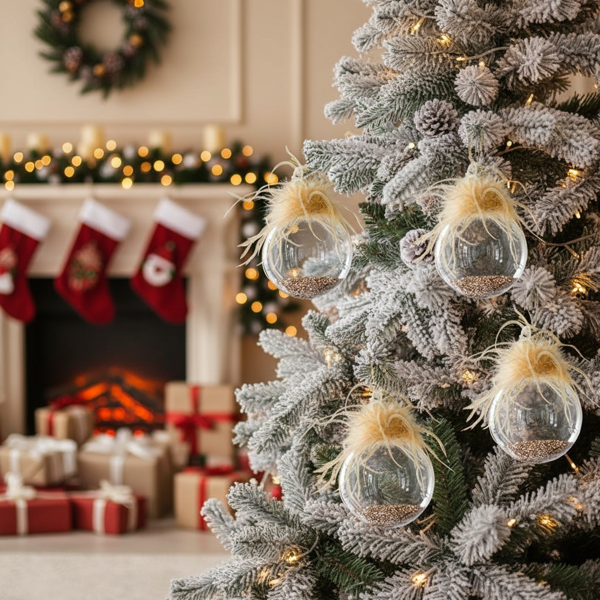 4件套4.7英寸玻璃圣诞球装饰品节日挂树装饰品，用于派对树装饰节日装饰FBA发货-12