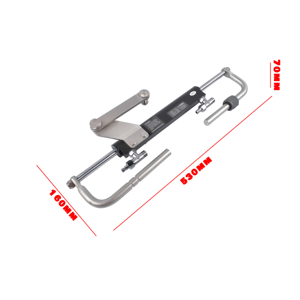 液压方向舵机套件 90 HP Marine Hydraulic Steering System with Two-Way Locking Valve, High-Pressure Pump & 2X 24ft Durable Nylon Hose for Single-Engine Boats-8