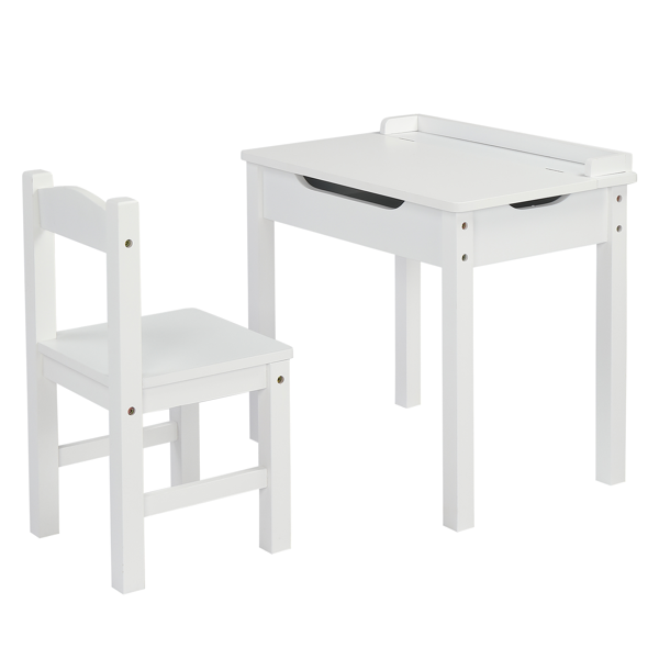 可收纳 长方形 桌面可收纳 白色 学习桌椅 儿童桌椅 现代 适用于3岁以上 59*40.5*55cm P2密度板 1s-9