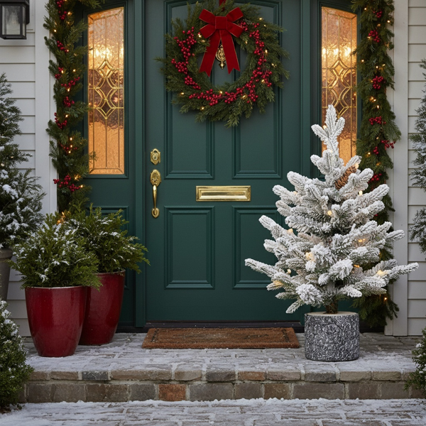 2英尺植绒圣诞树带花盆底座189尖端30个暖白色LED灯PE+PVC人造植物树枝带3个松果节日树桌面家居派对装饰FBA发货-2