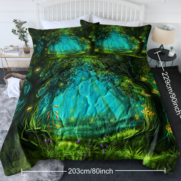 自产数码被子三件套 绿光森林  美国中号 （temu仅可自提）-8