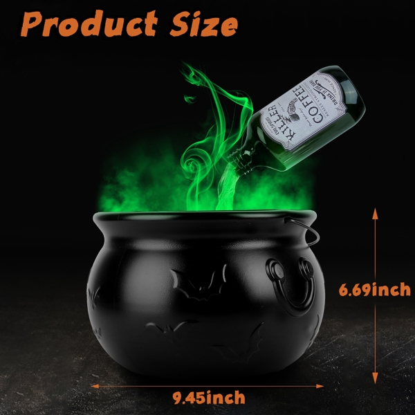 （自提可发加拿大，temu&tk下自提单）万圣节漂浮药水瓶装饰搭配女巫坩埚——二合一USB供电绿色雾气发生器&4颗LED灯，IPX8防水等级，含防溅罩，完美适配万圣派对、鬼屋及各类惊悚主题场合-7