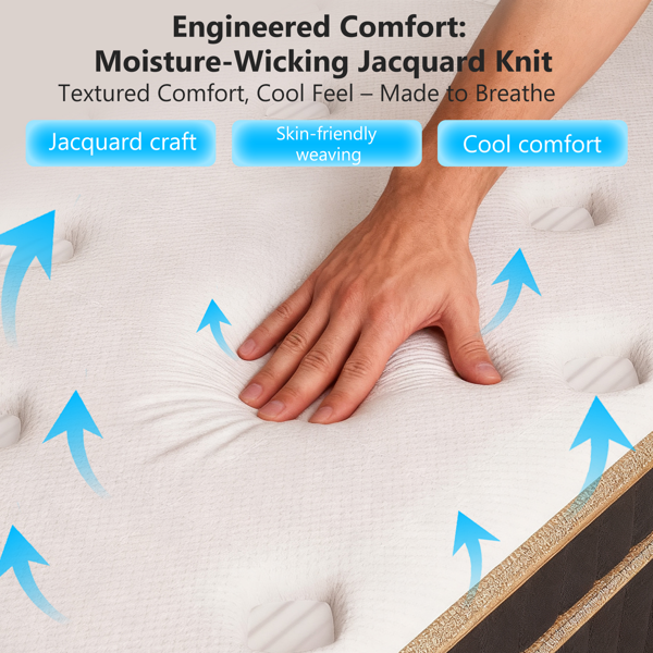 10 inch Twin XL 黑金色边带白色面层 弹簧垫 床垫 M0IS10TXL 美国-6