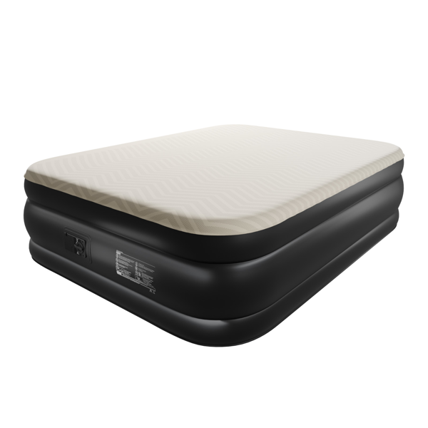 80*60*18in 海绵植绒床面 PVC围带&底部 米黄色+黑色 野营床垫 充气 带收纳袋 美规插头 200kg-2
