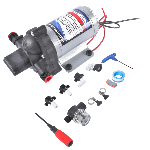 水泵 12V DC RV Fresh Water Pump 3.5 Gallons 45 psi 2088-554-144 Diaphragm Pump for Motorhome-4