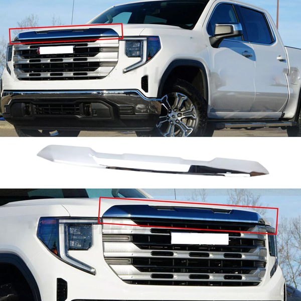 GMC Sierra 1500 2022-2024 2023前上顶部格栅模制装饰铬-11