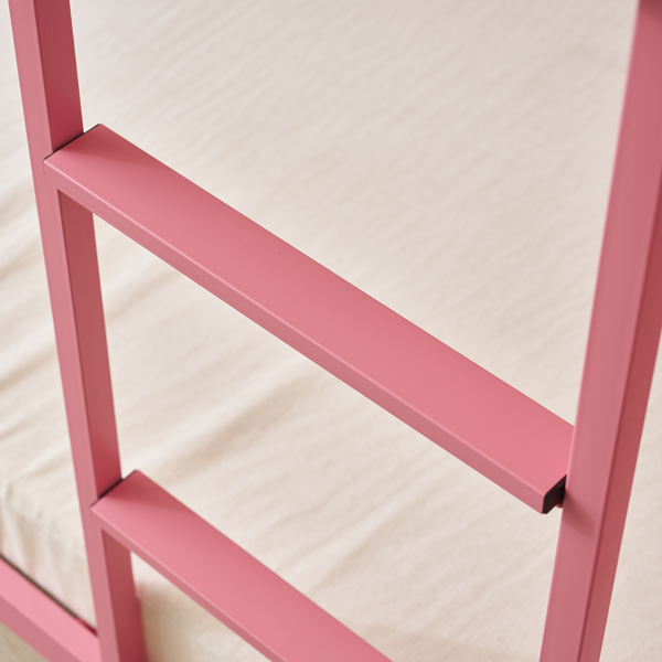 【同款编码：21202464】粉色 Twin 双层圆立柱横管护栏竖直梯 铁床 美国-11