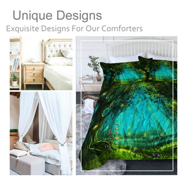 自产数码被子三件套 绿光森林  美国小号 （temu仅可自提）-9