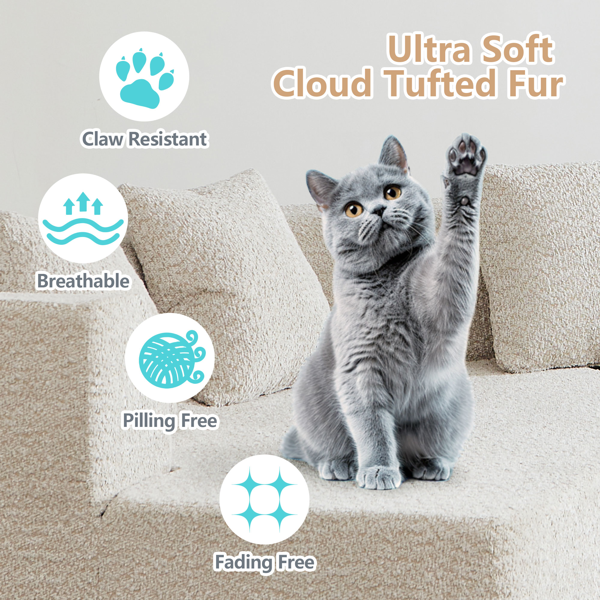 127.5'' Modern Minimalist Sofa With Deep Seat,No Assembly Needed-8