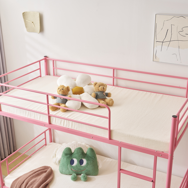 【同款编码：21202464】粉色 Twin 双层圆立柱横管护栏竖直梯 铁床 美国-10