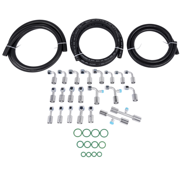 A3 空调软管 25PCS Air Conditioning Hose and Fitting Kit Includes #6#8#10 AC Fittings & 6.5ft-1