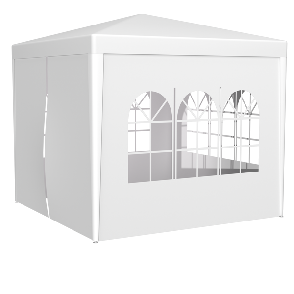 3*3m 4片面（两个门）,螺旋管 凉棚 白色 PE布, 10'x10'派对帐篷 4 面可拆, 户外 重型凉亭,婚礼帐篷 喷塑铁管-6