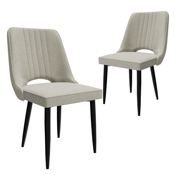 餐椅套装（2张），带靠背厨房椅，PU皮革材质，适用于客厅、休闲区及吧台的餐厅座椅-1