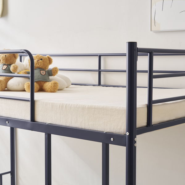 【同款编码：71412208】]蓝色 Twin 双层圆立柱横管护栏竖直梯 铁床 美国-11