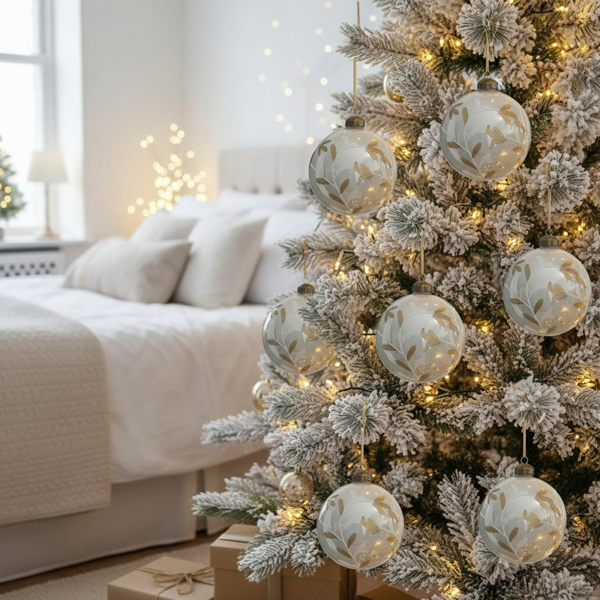 6件套3.9英寸圣诞玻璃球装饰品，用于节日树派对圣诞饰品的悬挂装饰FBA发货-4