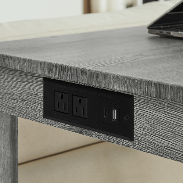 59 英寸吧台桌、餐桌、带电源插座的沙发桌、3 个软垫凳子、4 件套吧台桌椅套装，适用于客厅、餐厅、厨房-10