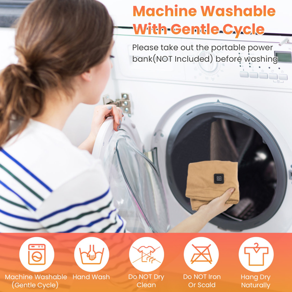 （物流随机发，自提可发加拿大）-加热颈围  暖感加热围巾，USB电源供电，3档温控模式，柔软亲肤可机洗，冬季露营/钓鱼必备-4