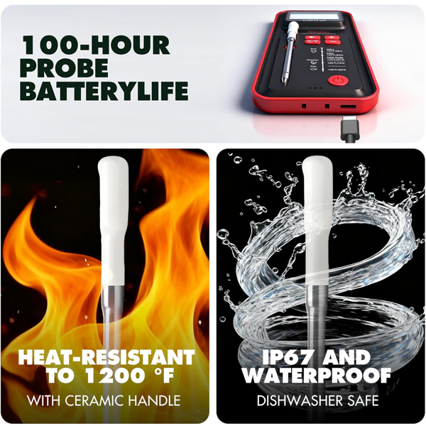 无线食品烤肉温度探针智能AI版-4