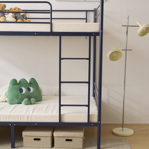 【同款编码：71412208】]蓝色 Twin 双层圆立柱横管护栏竖直梯 铁床 美国-10