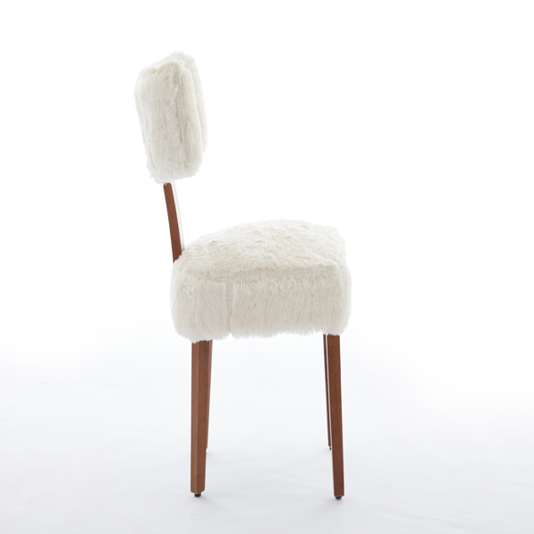 064-两把装毛绒面料现代无扶手弧形餐椅-8