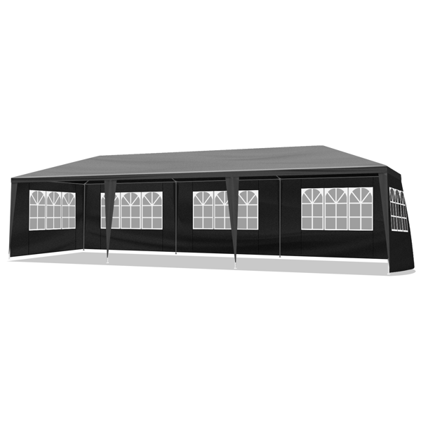 10X30ft 黑色 8围 仿折叠棚 2门6窗 钢管喷塑 PE布-7