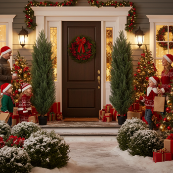 2件套4英尺仿真植物仿真松柏自然的塑料仿真植物圣诞装饰室内室外家居装饰FBA发货