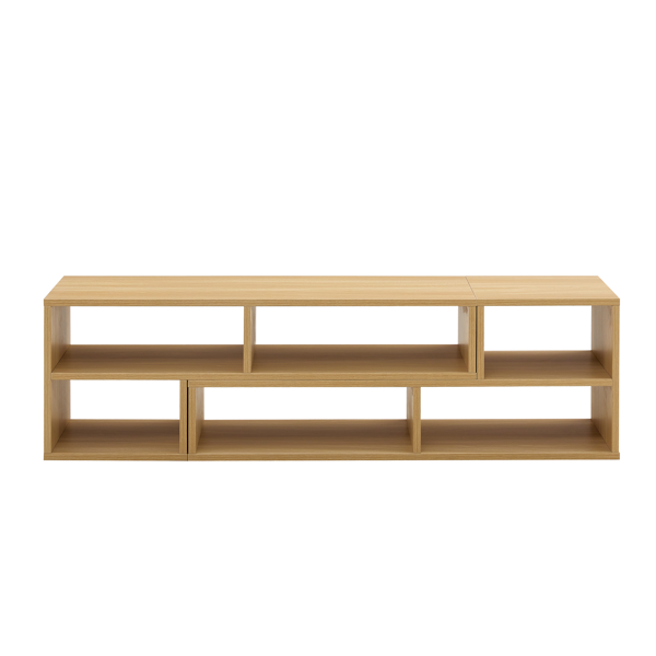 2 件套立方体电视柜，自由组合游戏娱乐中心媒体柜，开放式储物书架，适用于客厅，2 层书架 L 型电视柜，尺寸为 47.2*12*13.4。-3