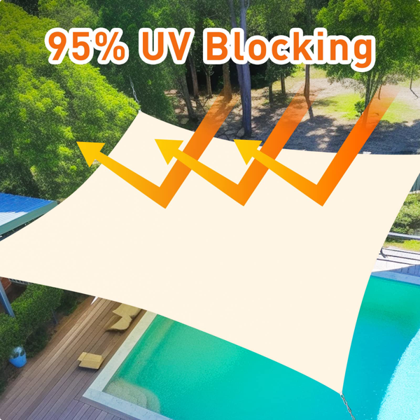 16'X16' 米白色HDPE遮阳帆-5