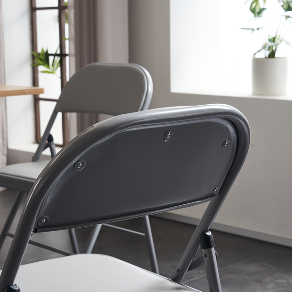 【同款编码：31709558】6pcs PVC 钢管 灰色 软包折叠椅 40*45*78cm-26