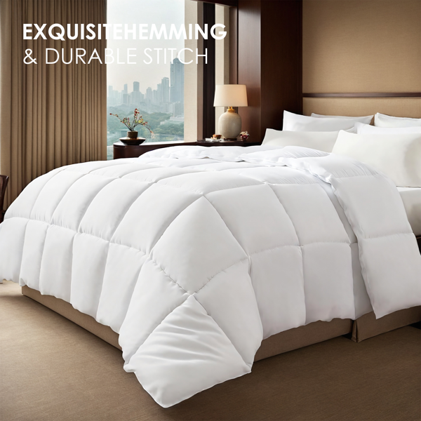 2件装大码格子白色单被芯，柔软舒适，亲肤保暖，四季通用，冬季厚被春秋使用，适用高端豪华家居酒店-5