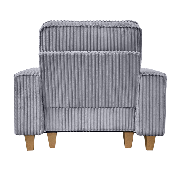 深座灯芯绒扶手椅，配拉丝不锈钢杯架与装饰靠枕，打造客厅温馨点缀椅-7