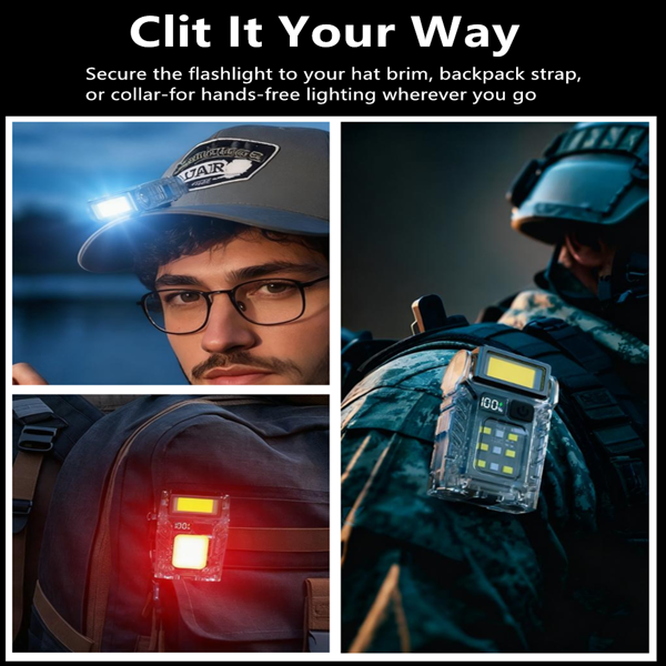 USB可充电LED手电筒露营远足7种照亮模式手电筒迷你应急工作灯(物流仅支持发USPS，TK/TEMU仅自提)-8